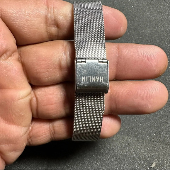 Hamlin Ultra Thin Ladies Quartz Watch Silver Tone Diamond Accent Dial Working - Picture 8 of 10